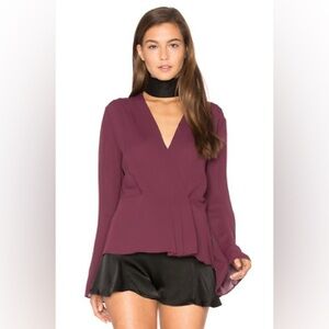 Elizabeth and James Sheer Layla Bell Sleeve Blouse